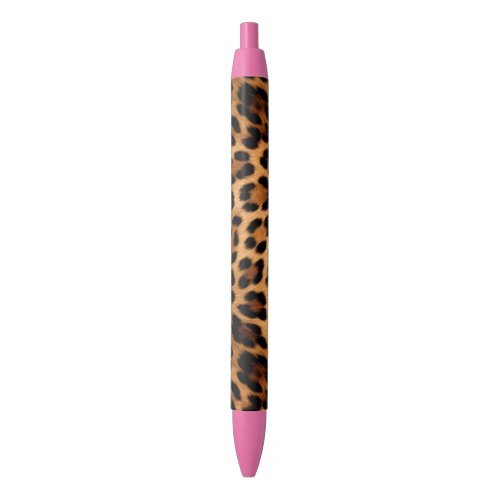 Chic Brown Leopard Print  Black Ink Pen