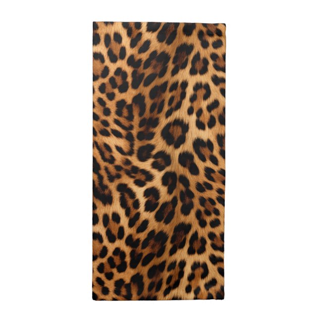 Chic Brown Leopard Print  Cloth Napkin (Half Fold)