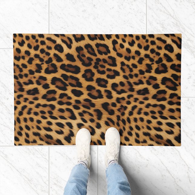 Chic Brown Leopard Print  Doormat (Indoor)
