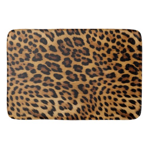 Chic Brown Leopard Print  Doormat Bath Mat