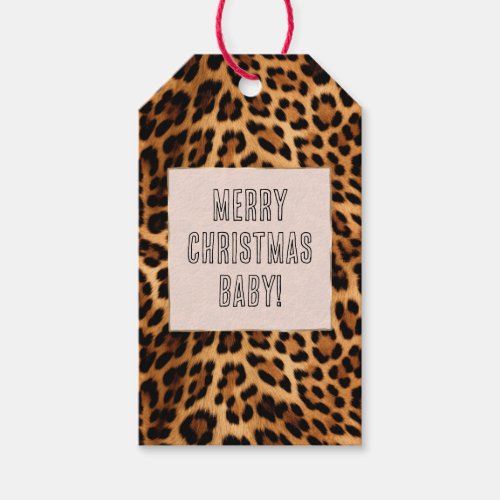 Chic Brown Leopard Print  Gift Tags