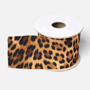 Chic Brown Leopard Print  Grosgrain Ribbon