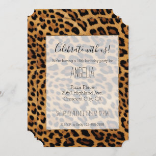 Chic Brown Leopard Print Invitation