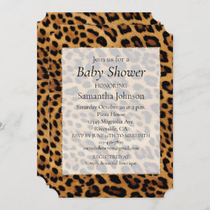 Chic Brown Leopard Print Invitation