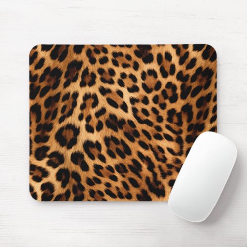 Chic Brown Leopard Print  Mouse Pad