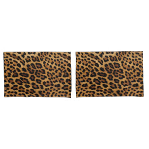 Chic Brown Leopard Print Pillow Case