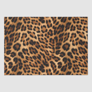 Chic Brown Leopard Print Tissue Paper