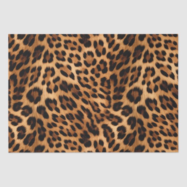 Chic Brown Leopard Print  Tissue Paper (Front)