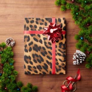 Chic Brown Leopard Print Wrapping Paper