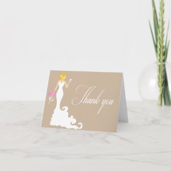 Chic Brown Modern Bride Thank You by InvitationBlvd at Zazzle