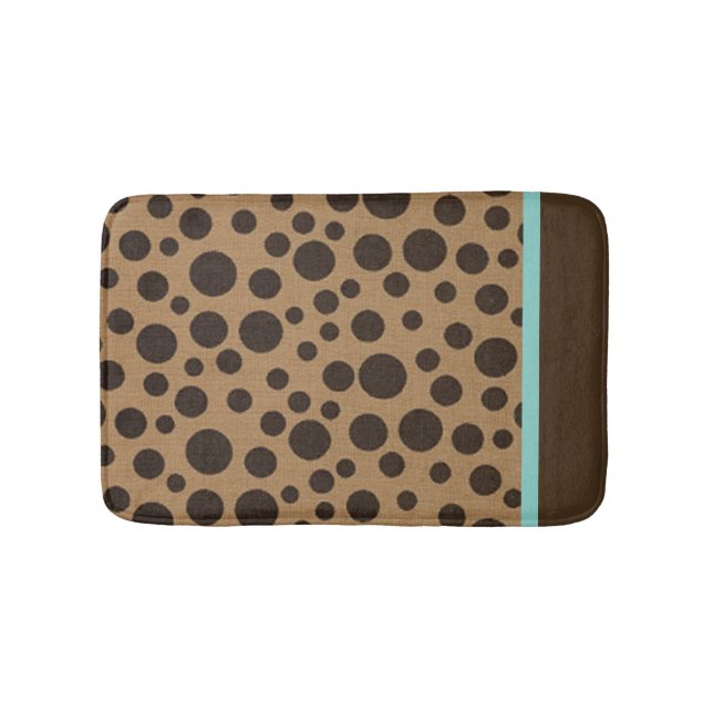 Chic Brown Polka Dot Bathmat (Front)