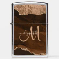 Custom Printed Zippo High Polish Brown Windproof Lighter