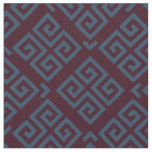 Chic brown teal greek key geometric patterns fabric