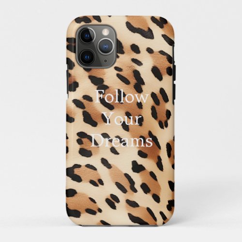Chic Brown White Leopard Print iPhone 11 Pro Case
