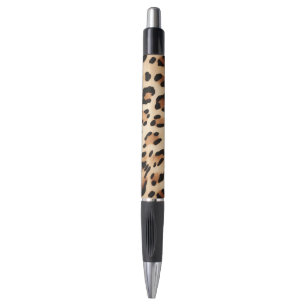 Chic Brown White Leopard Print Pen