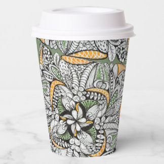 Chic Brunch & Game Night Abstract Doodle Paper Cups