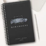 Chic Brush Stroke Black Faux Silver Grey Monogram Planner<br><div class="desc">Chic Brush Stroke Black Faux Silver Grey Brush Stroke Elegant Monogram Planner. Easy to customize elegant script monogram typography paired with classic serif font design. Perfect Christmas or birthday monogrammed gift idea!</div>