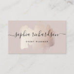 Chic Brush Stroke | Faux Rose Gold on Neutral Rose Business Card<br><div class="desc">These elegant business cards feature a faux rose gold,  trendy brush stroke on a neutral,  rosy beige background color. Your name appears in trendy handwritten script typography. There is also room to include your social media information on the back.</div>