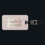 Chic Brush Stroke | Faux Rose Gold on Neutral Rose Luggage Tag<br><div class="desc">This elegant luggage tag features a faux rose gold,  trendy brush stroke on a neutral,  rosy beige background color. Your name appears in trendy handwritten script typography.</div>