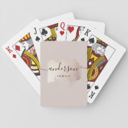 Chic Brush Stroke | Faux Rose Gold on Neutral Rose Playing Cards