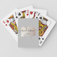 Chic Brush Stroke | Faux Rose Gold On Soft Gray Playing Cards at Zazzle