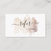 Chic Brush Stroke | Faux Rose Gold on White Referral Card (Front)