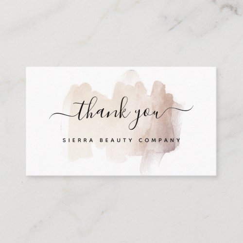 Chic Brush Stroke  Small Business Thank You Business Card