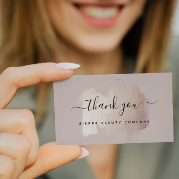 Chic Brush Stroke | Small Business Thank You Business Card by christine592 at Zazzle