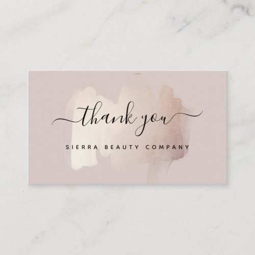 Chic Brush Stroke  Small Business Thank You Business Card