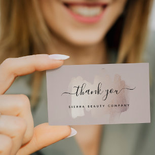 Chic Brush Stroke   Small Business Thank You Card