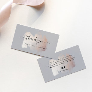 Chic Brush Stroke Small Business Thank You Card
