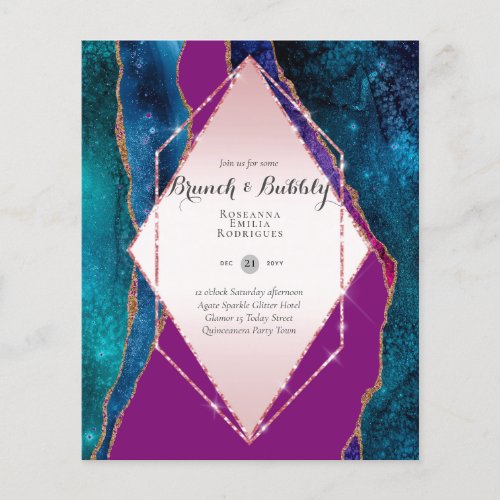 CHIC BUDGET BRUNCH and BUBBLY AGATE GLITTER Inv Flyer