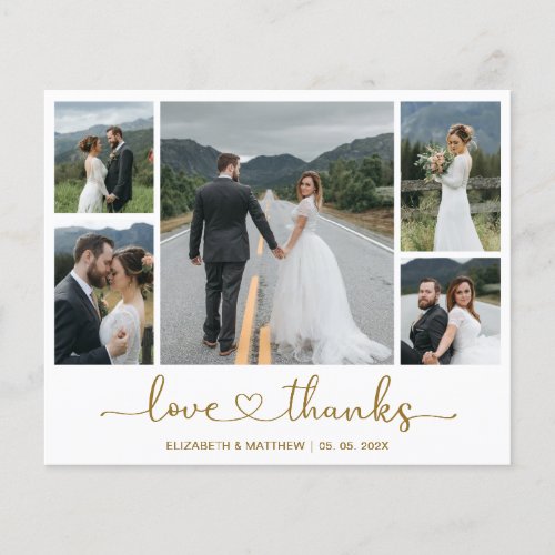 Chic Budget Photo Collage Wedding Thank You Flyer