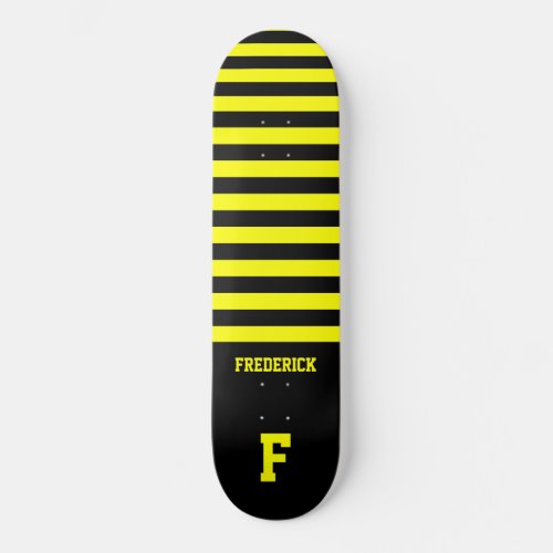 Chic Bumble Bee Style Black Yellow Stripes Skateboard