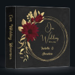 Chic burgundy and gold black wedding album 3 ring binder<br><div class="desc">Chic and elegant wedding photo album binder featuring beautiful burgundy flowers and some elegant gold leaves .
FOR MORE MATCHING PRODUCT click on the collection above or contact me.</div>