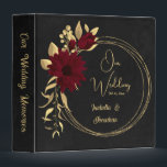Chic burgundy and gold black wedding album 3 ring binder<br><div class="desc">Chic and elegant wedding photo album binder featuring beautiful burgundy flowers and some elegant gold leaves .
FOR MORE MATCHING PRODUCT click on the collection above or contact me.</div>