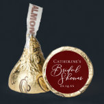 Chic Burgundy Bridal Shower Personalized Hershey®'s Kisses®<br><div class="desc">This elegant burgundy bridal shower favor features simple white script for a bride at a formal evening venue. Embrace romance with this rich,  bold color. Minimalist and romantic typography Hershey's Kiss.</div>