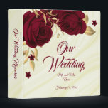 chic burgundy floral gold marble photo album 3 ring binder<br><div class="desc">beautiful elegant burgundy flowers with some gold leaves chic marble photo album binder.
The glitter details are simulated</div>