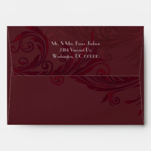 Chic Burgundy Flourish Custom Envelope