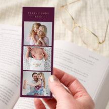 Chic Burgundy & Gold Text l Family Photo Collage 