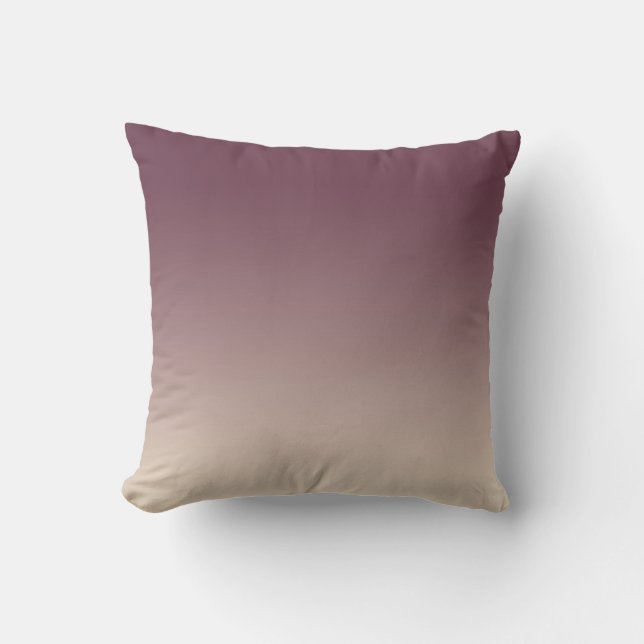 Chic Burgundy Off-White Ombre Effect Throw Pillow (Front)