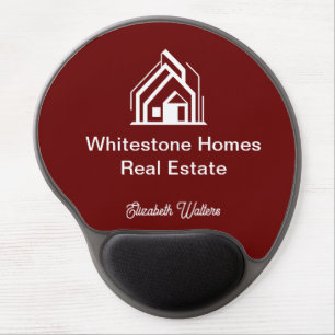Chic Burgundy Real Estate Company Customized Gel Mouse Pad