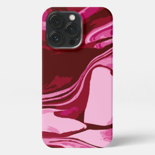 Chic Burgundy Red Pink Marble Abstract iPhone 13 Pro Case
