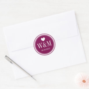 Chic burgundy red wedding stickers and favor seals