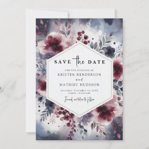 Chic Burgundy Wedding Save The Date