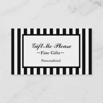 Chic Business Card_07 Black/white Stripes Business Card by GiftMePlease at Zazzle
