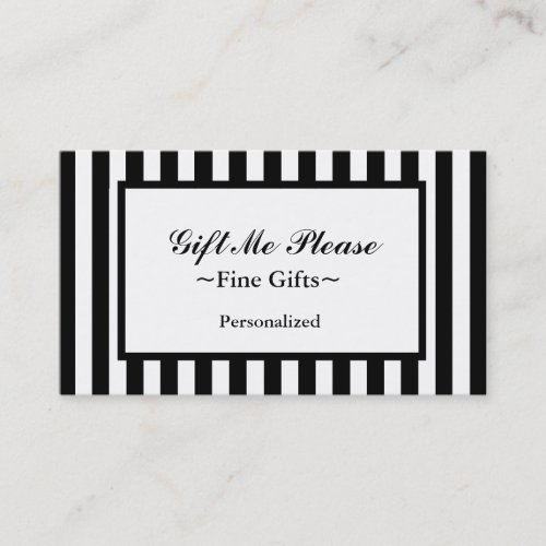 CHIC BUSINESS CARD_07 BLACK/WHITE STRIPES BUSINESS CARDS