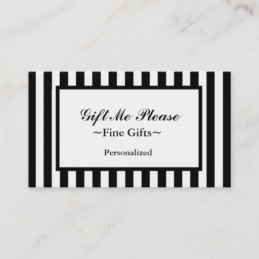 Customizable CHIC BUSINESS CARD_07 BLACK/WHITE STRIPES BUSINESS CARDS