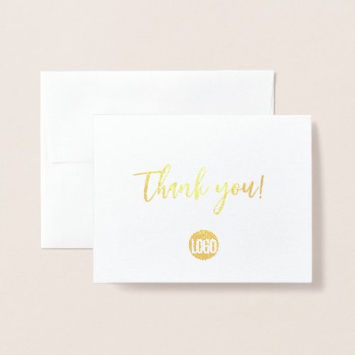 Chic Business gold logo Customer Thank you Foil Card