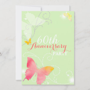 Chic Butterfly 60th Wedding Anniversary Party Invitation